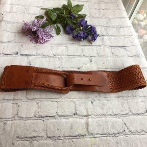LINEA PELLE GENUINE LEATHER HANDMADE WIDE BELT MED